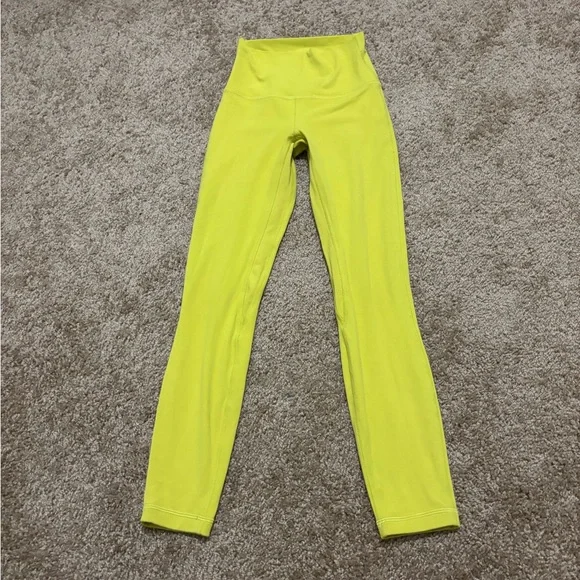 Lululemon Align High-Rise Pant 25" Yellow Serpentine Size 2 - Picture 3 of 6